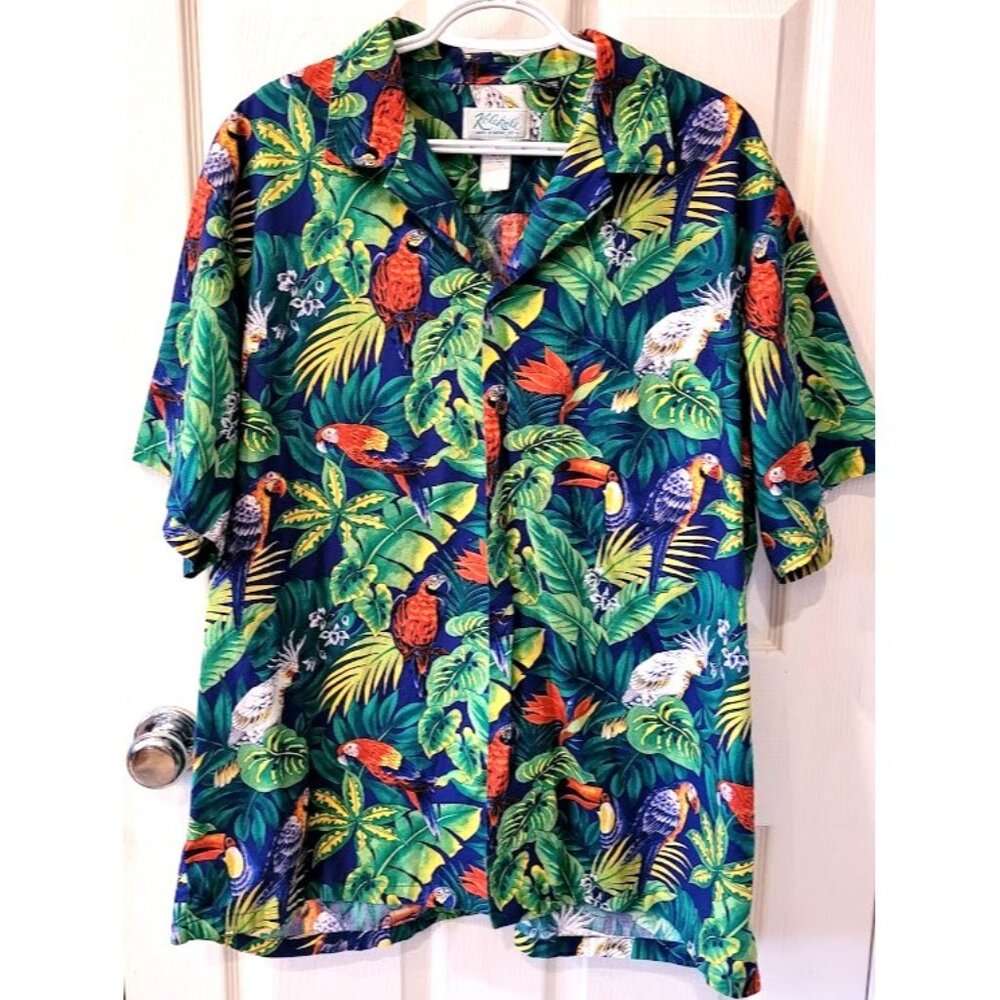 VTG Hawaii Kole Kole Shirt USA Made X-Large Luau Party Botanical Cruise Island